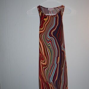 Colorful Wave Pattern Maxi Dress